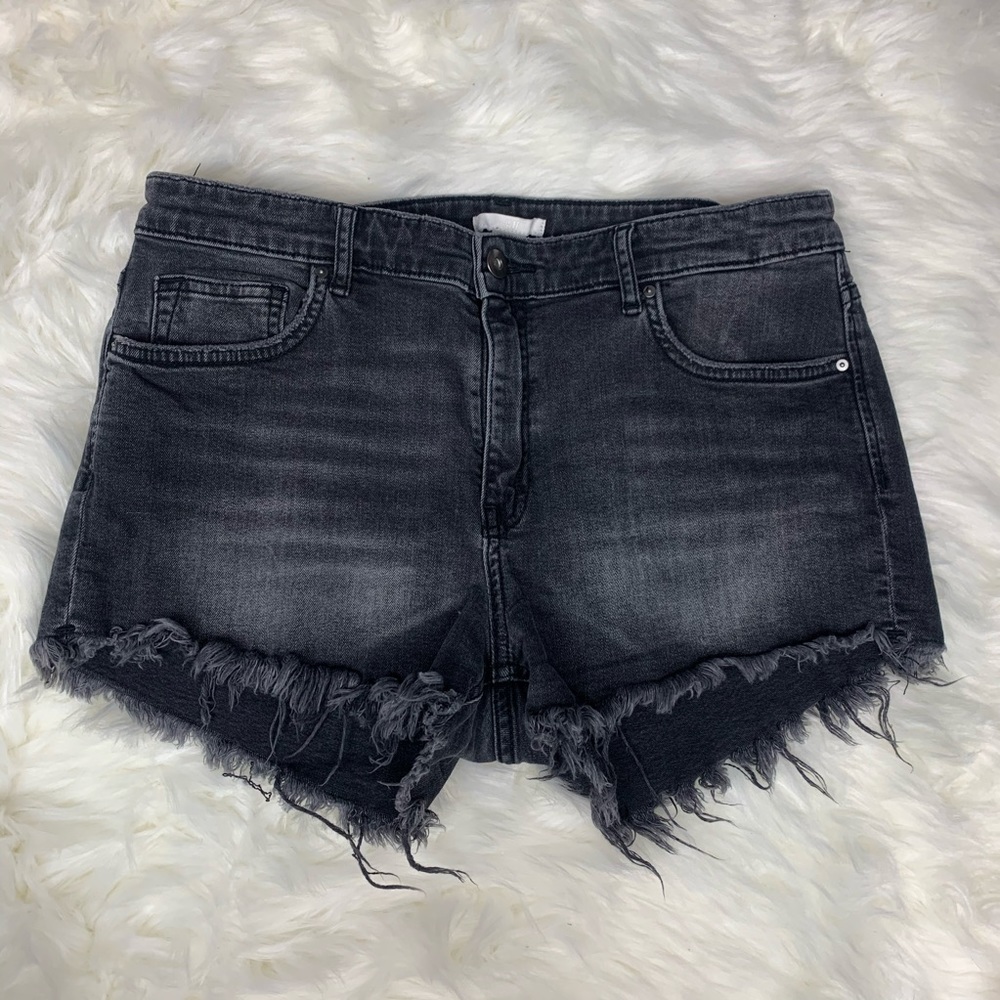 H&M Black Distressed Shorts Size 12